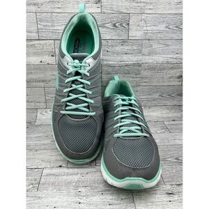 Skechers Womens Sneakers Dual‎ Lite Memory Foam Gray Mint Size 10